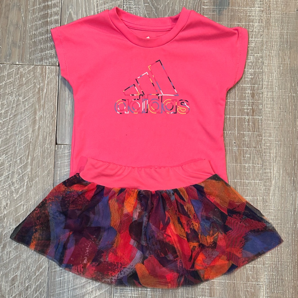 Hot Pink Adidas Skort and Performance T-shirt Set 12M